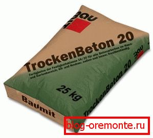 Balený suchý beton Balený suchý beton