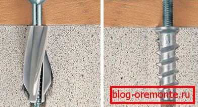 Upevnění na pěnový beton pomocí hmoždinek Upevnění na pěnový beton pomocí hmoždinek
