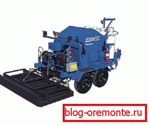 Mobilní instalace pro termoprofilový asfalt. Mobilní instalace pro termoprofilový asfalt.