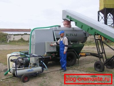 Na fotografii - připravená instalace pro výrobu pěnového betonu Na fotografii - připravená instalace pro výrobu pěnového betonu