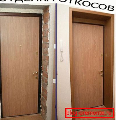 Dokončení se svahy dveří Dokončení se svahy dveří