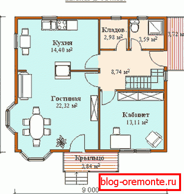 Přízemní plán s výpočtem prostoru Přízemní plán s výpočtem prostoru