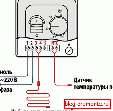 Připojení termostatu