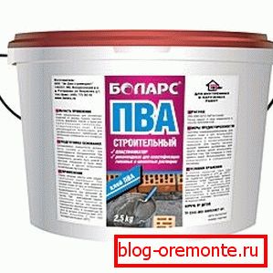 Lepidlo z polyvinylacetátu.