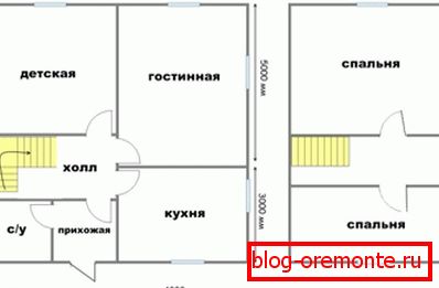 Projekt domu z pórobetonu 8 8 se dvěma ložnicemi v podkroví Projekt domu z pórobetonu 8 8 se dvěma ložnicemi v podkroví