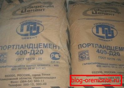 Balení cementu Balení cementu