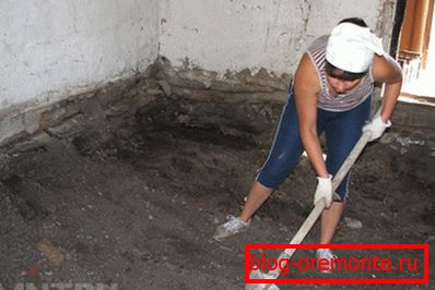 Odstranění půdy z oblasti betonování Odstranění půdy z oblasti betonování