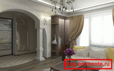 Možnost interiéru: oblouk sádrokartonu, pěnové sloupy Možnost interiéru: oblouk sádrokartonu, pěnové sloupy