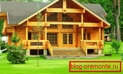 Vzhled domů z dřevěných trámů Vzhled domů z dřevěných trámů