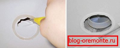 Proces řezání otvorů vizuálně Proces řezání otvorů vizuálně